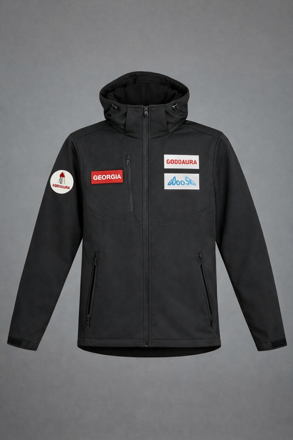 Goodaura-ს სათხილამურო ქარსაფარი რბილი გარსით – შავი გამოცემა